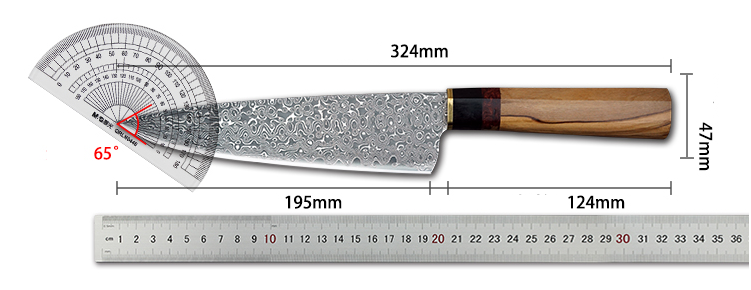 Damascus steel chef's knife