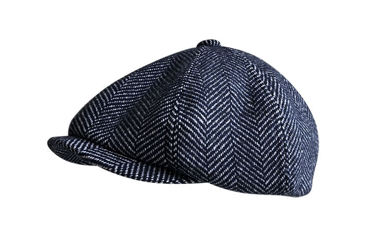 Duffle Octagonal Herringbone Wool Woolen Beret