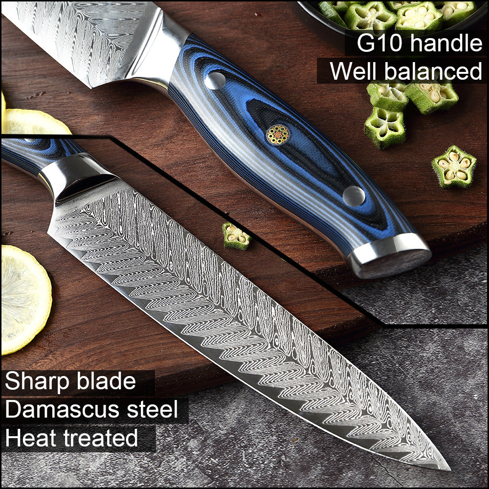 Damascus knife set kitchen stainless steel