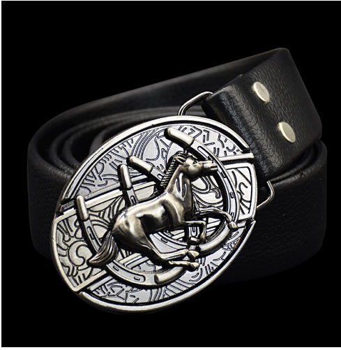 Men's Leather Defensive Fashion Punk Belt Knife