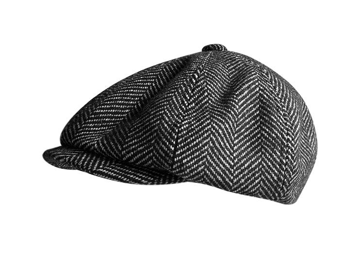 Duffle Octagonal Herringbone Wool Woolen Beret