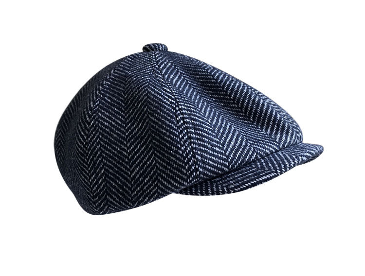 Duffle Octagonal Herringbone Wool Woolen Beret