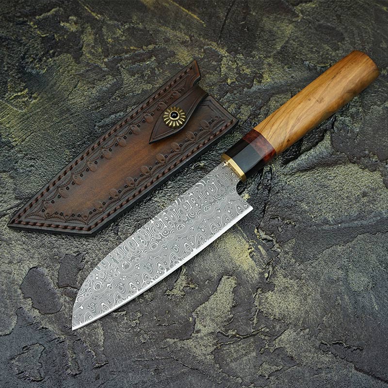 Damascus steel chef's knife