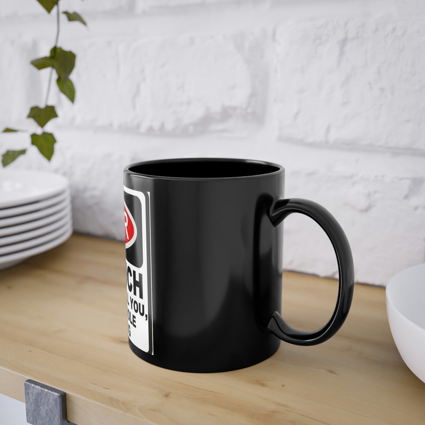 Black Coffee Cup, 11oz